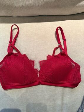 intimissimi Red Lace Bralette with Sheer Details